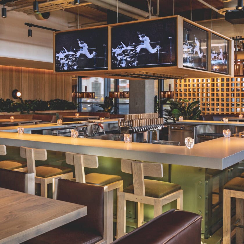 Lower Level Dining Room & Lounge at King Taps Lonsdale Quay