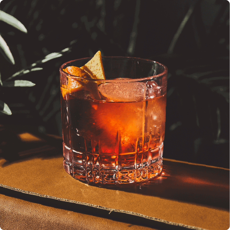 King Taps Negroni: Gordon’s London Dry gin, Campari, sweet vermouth, orange zest.